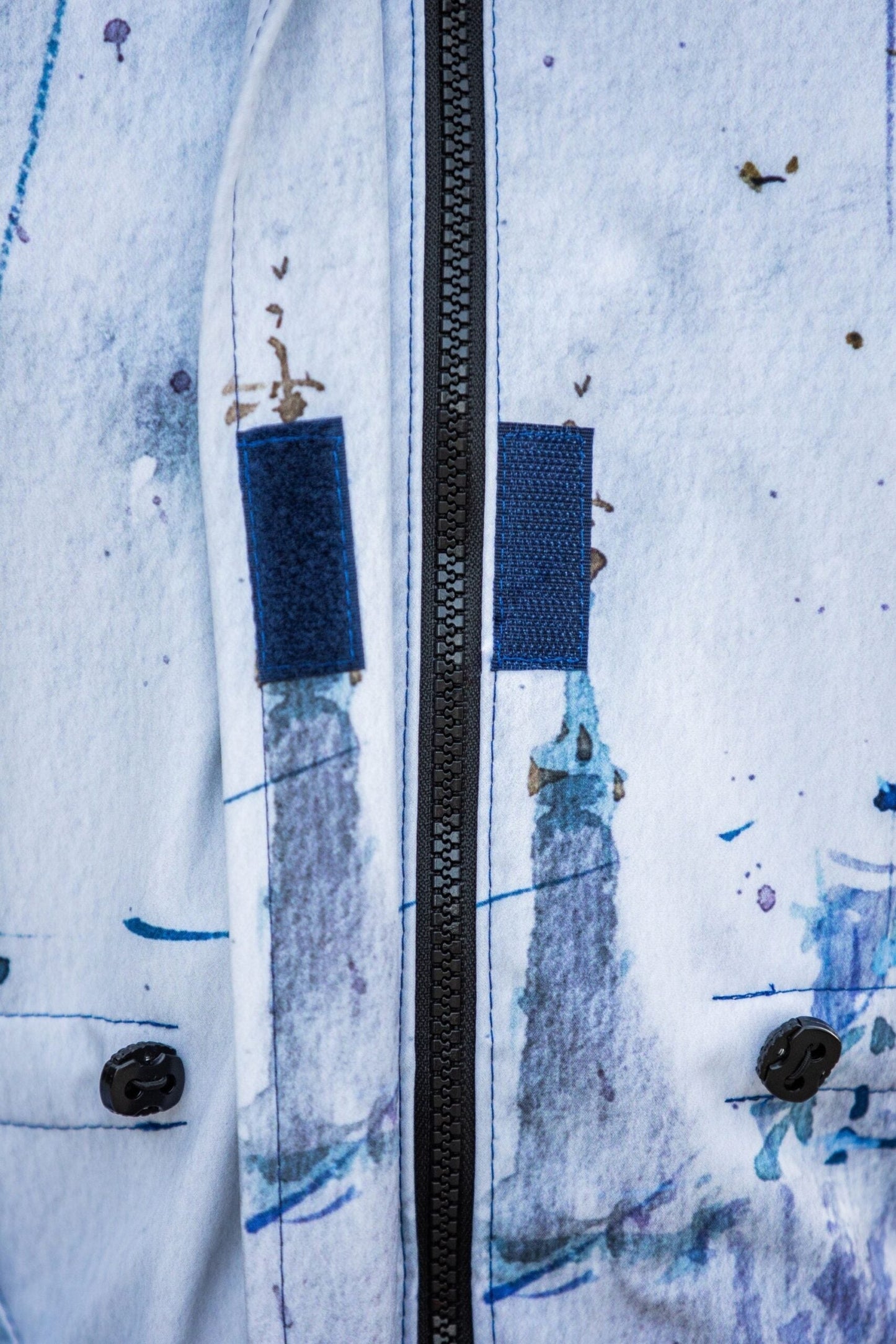 Softshell coat / parka with a painting of Riga