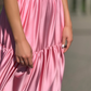Rose Pink Long Satin Maxi dress