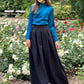 Black full maxi skirts with side pockets