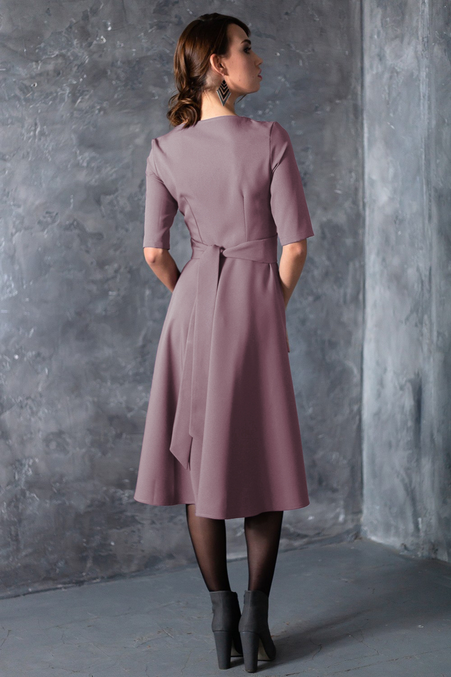 Grey purple dress with circle skirts