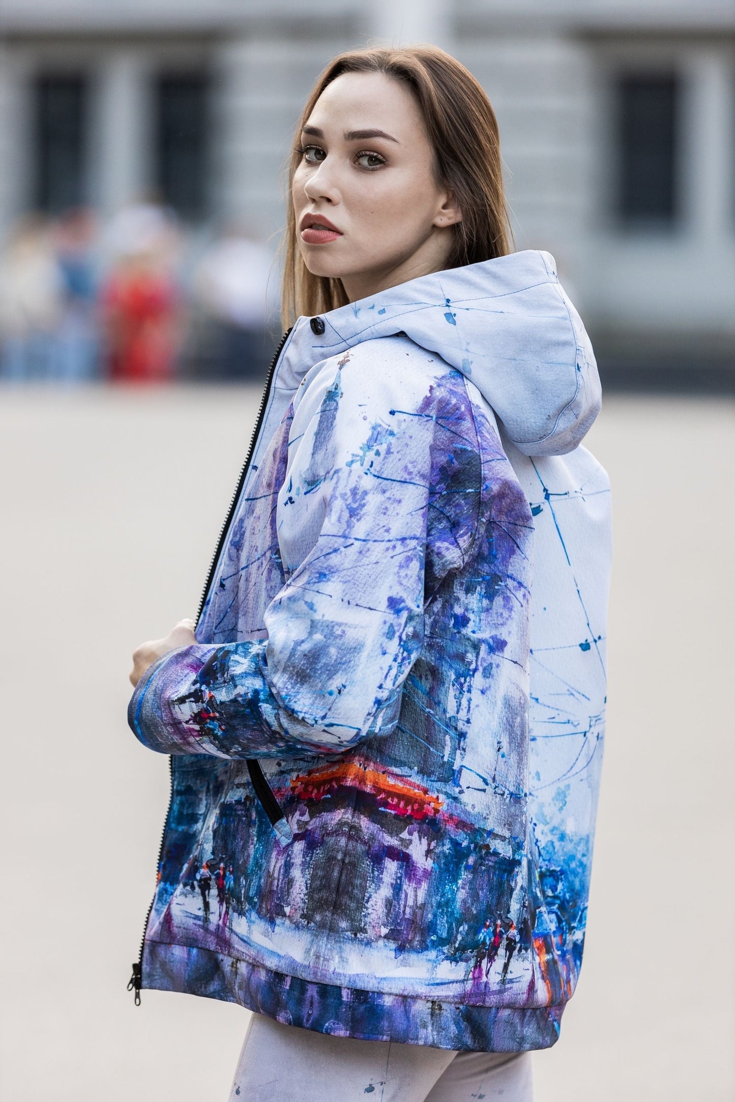 Softshell jacket with a print of Riga city