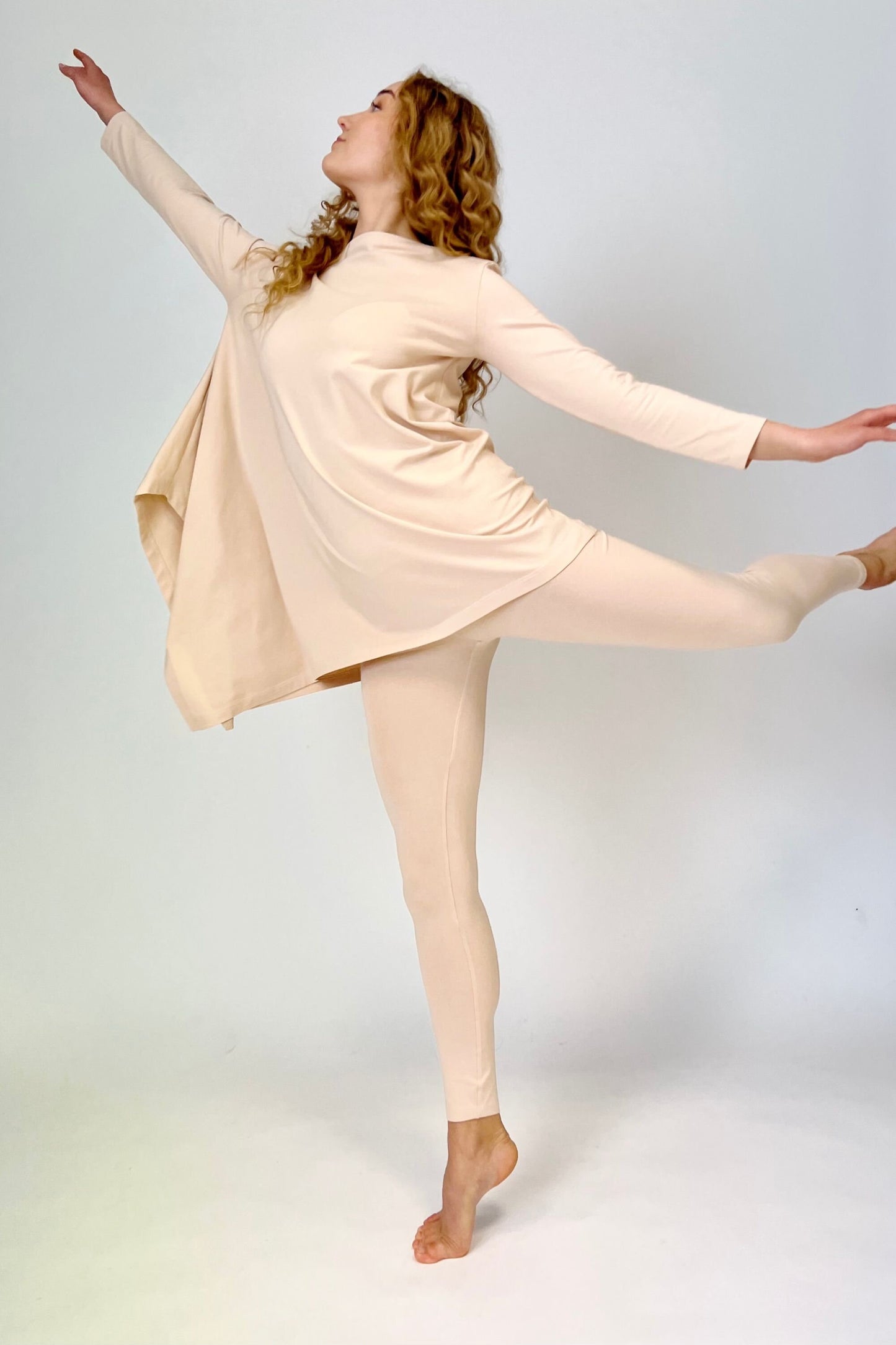 Nude modal fabric leggings