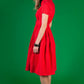 Sarkana lina kleita ar stāvapkakli