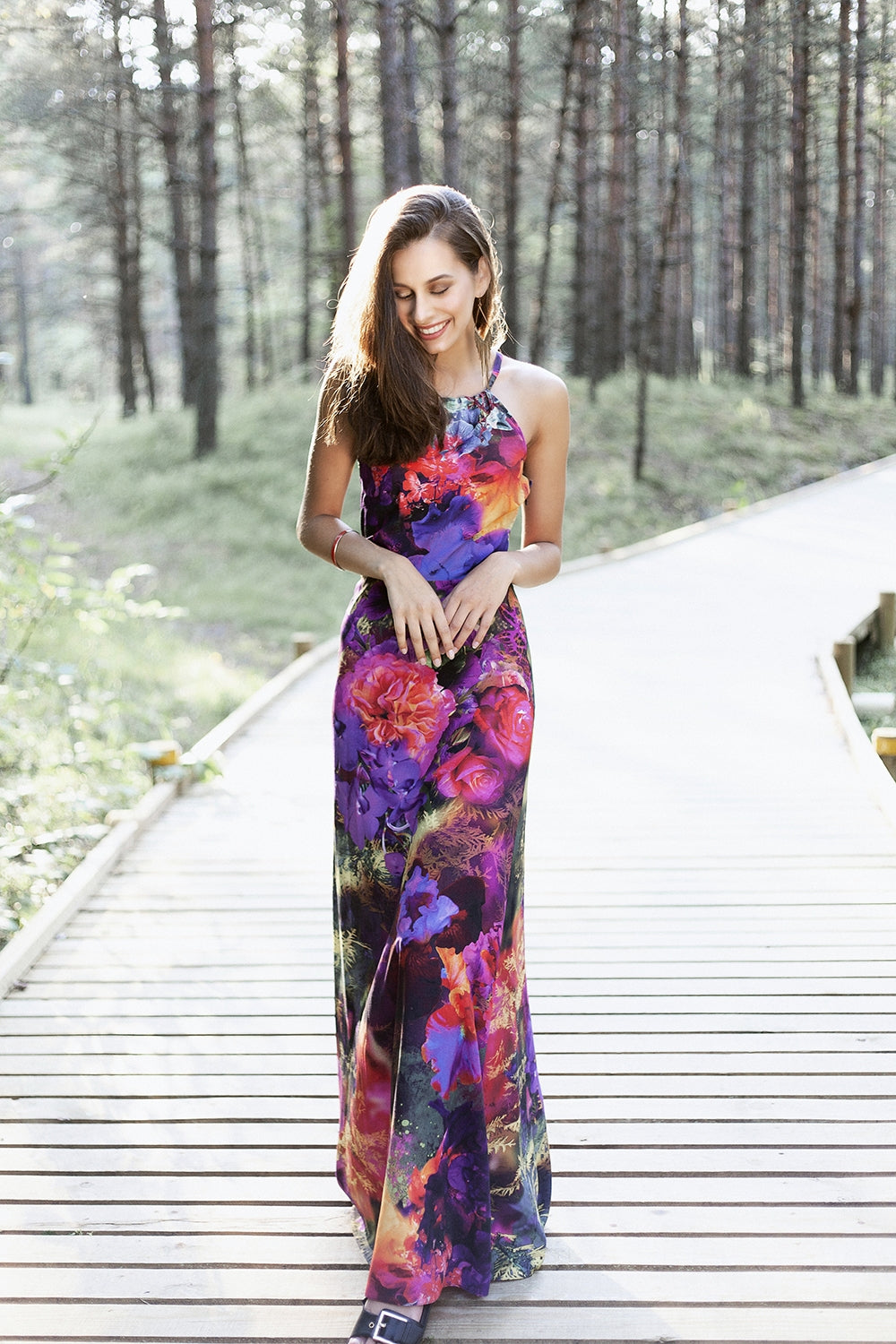 Long bright flower dress GUNTINA Long bright flower dress GUNTINA