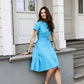 Turquoise dress with collar
