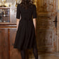 Black dress with circle skirt and separated belt
