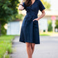 Dark blue linen dress