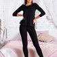 Organic cotton black top with 3/4 sleeves