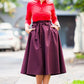Classic grape colour skirts with side pockets