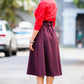 Classic grape colour skirts with side pockets