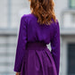 Purple blouse with pleats on shoulder