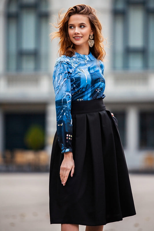 Blouse with city print