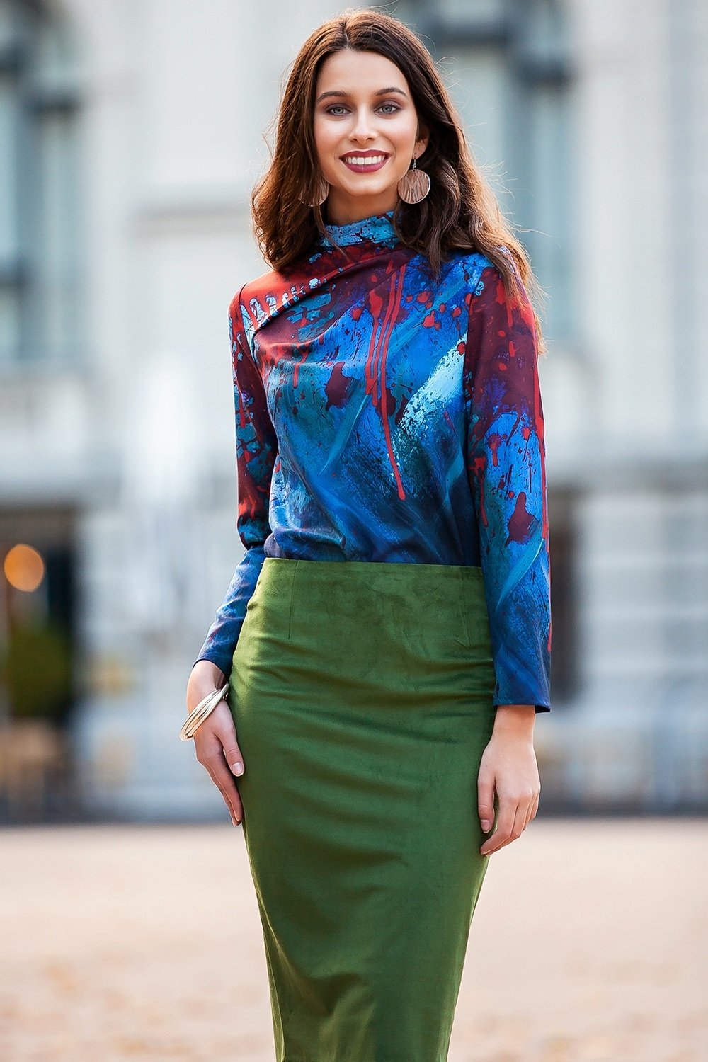 Blouse with abstract print