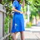 Cornflower blue linen dress