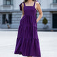 Dark Purple organic cotton dress with bows