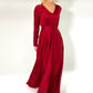 Bordeaux Maxi Dress with long sleeves
