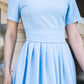 Light Blue maxi long dress with pleats