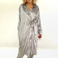 Silver grey velvet robe