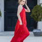 Elegant long maxi dress with a bare back