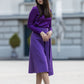 Purple classic style skirt with side folds