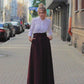 Comfortable long classic grape skirt with pockets
