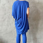 Bright blue modal fabric asymmetric top