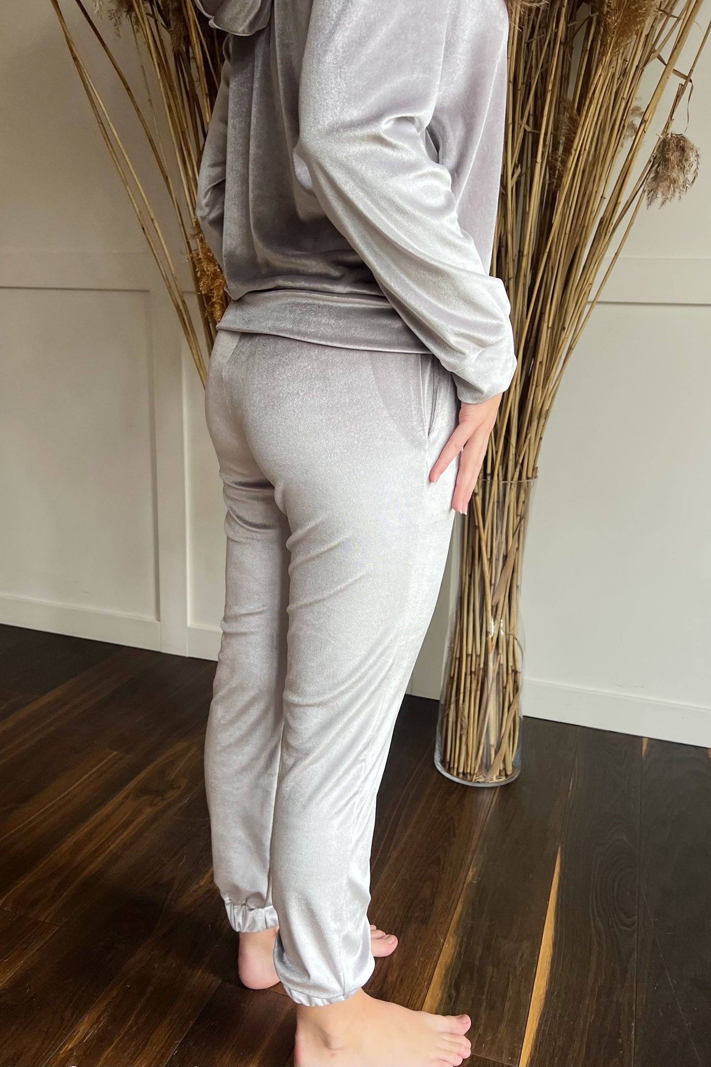 Silver gray jogger pants