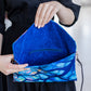 Handbag with abstract wood print