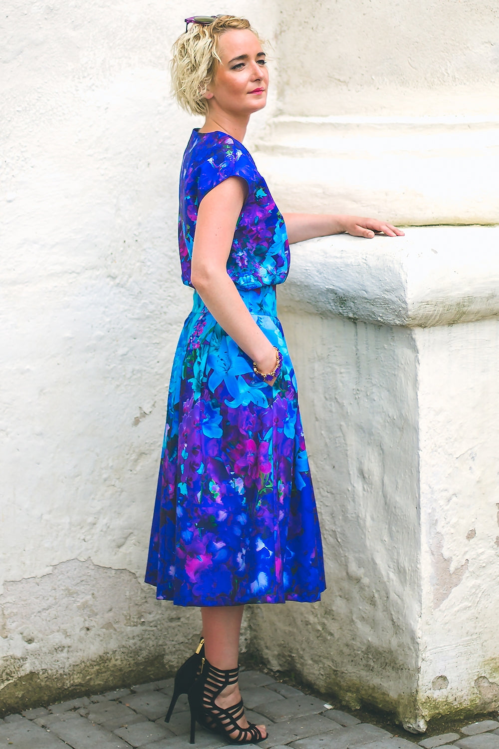 Full skirts with blue flowers