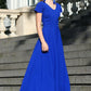 Blue maxi dress with cut out back neckline