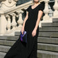 Black maxi dress with cut out back neckline