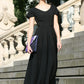 Black maxi dress with cut out back neckline