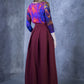 Claret burgundy full maxi skirts with side pockets