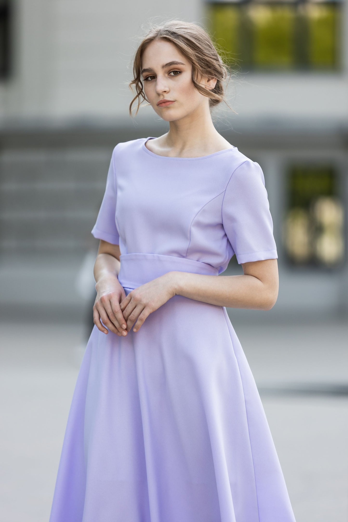 Light Lilac dress with circle skirts
