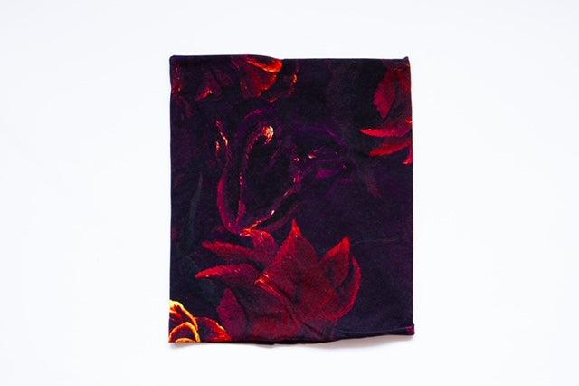 Bandana with dark purple flowers