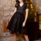 Black lace dress with tulle skirt