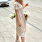 Women's Oversize Satin Dress with small ruffles on the shoulders