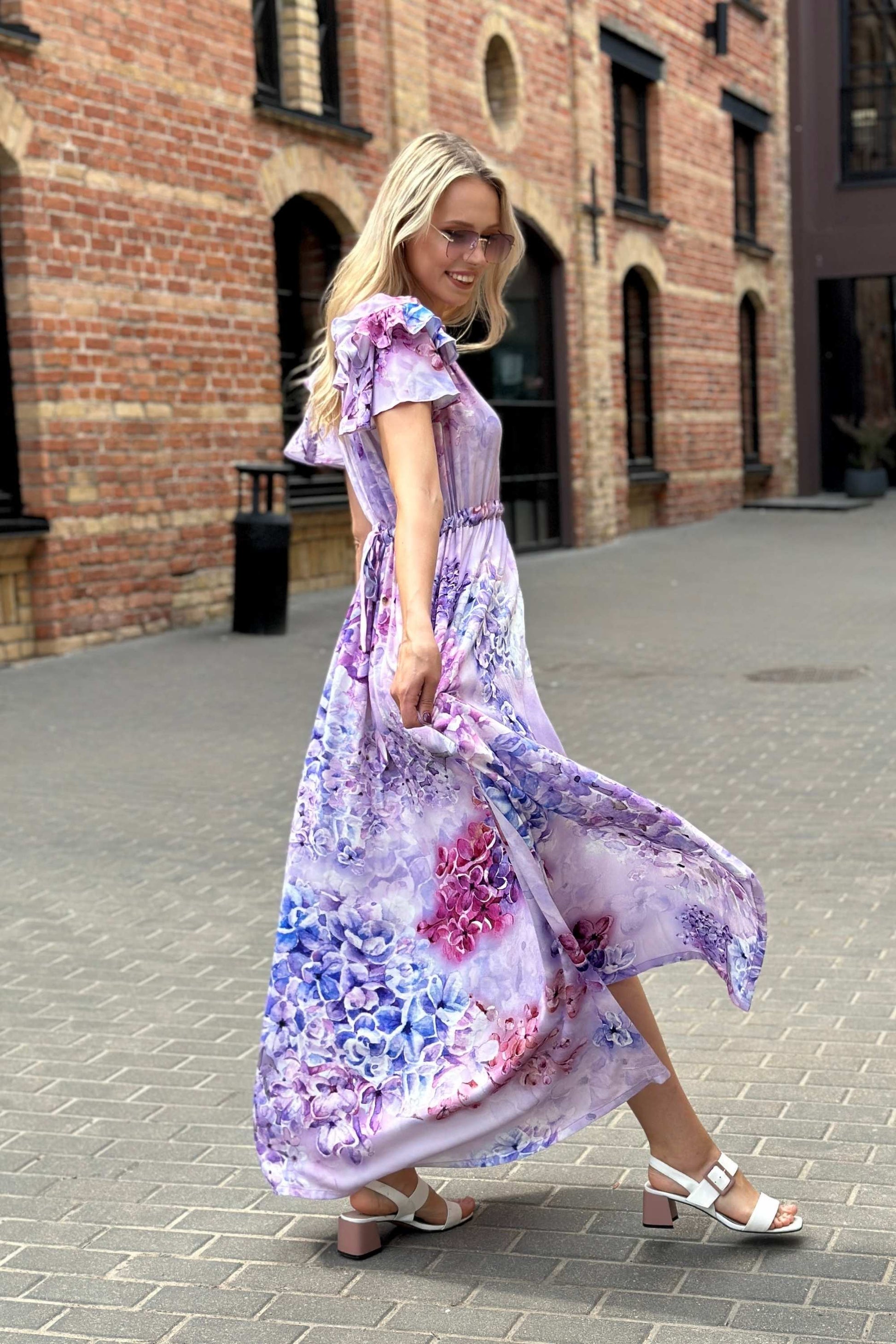 Purple shade Long Viscose Dress – GUNTINA Purple shade Long Viscose Dress – GUNTINA