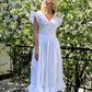 Romantic white summer cotton dress
