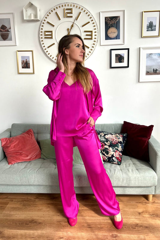 Summer satin trousers