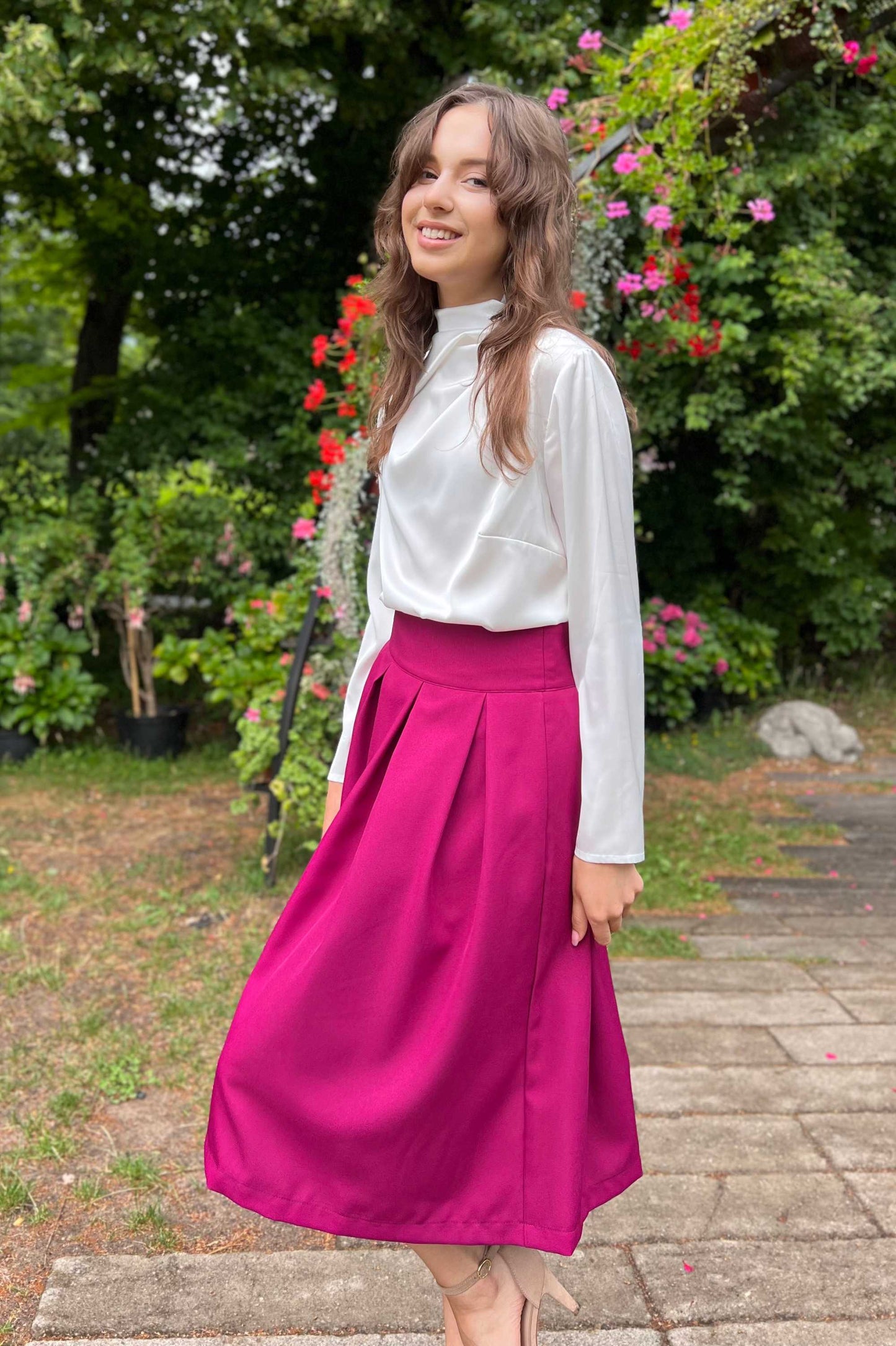 Flared skirts with side pockets