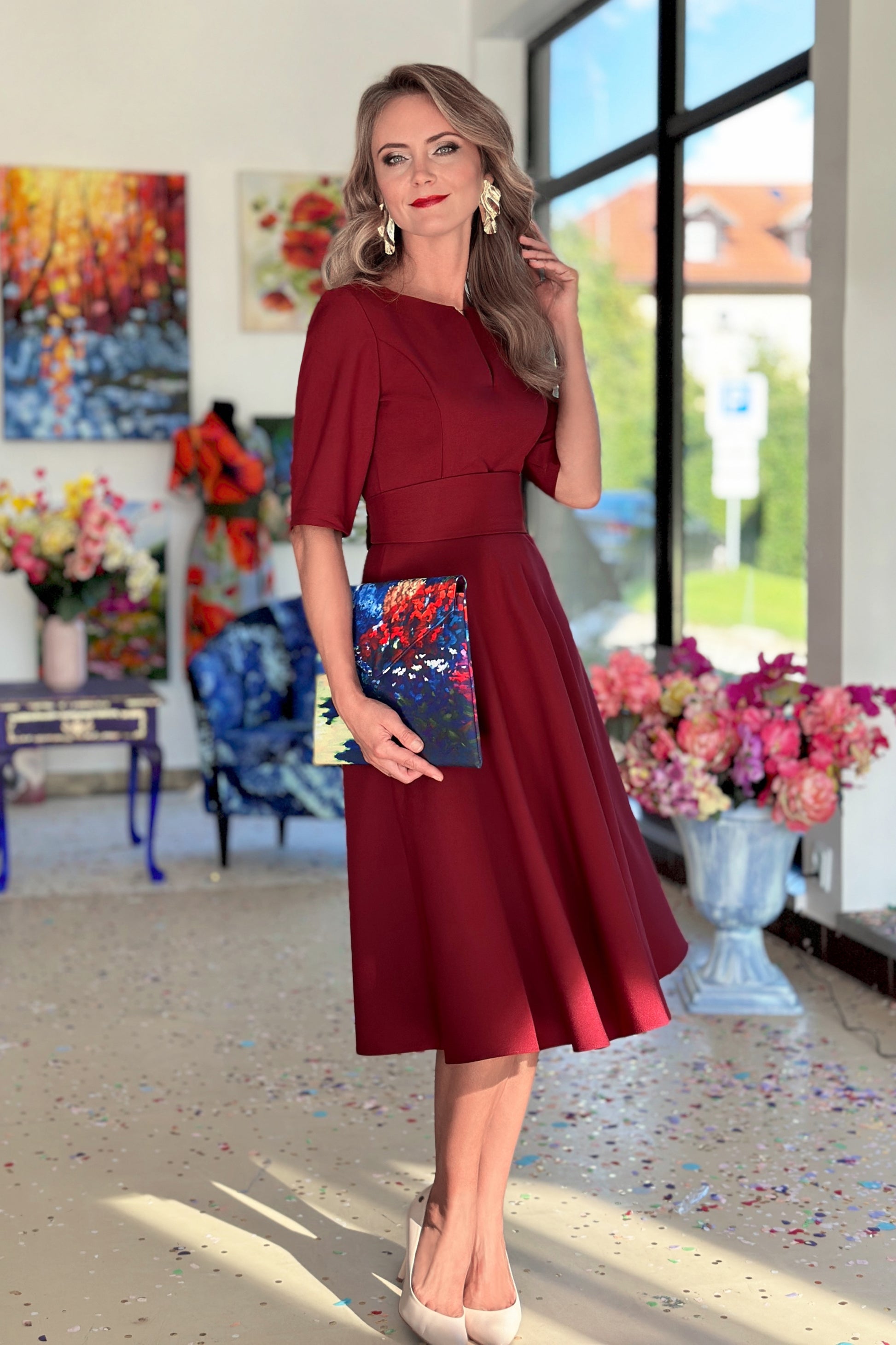 red circle dress Darlene Full Circle Red Polka Dot Swing Dress