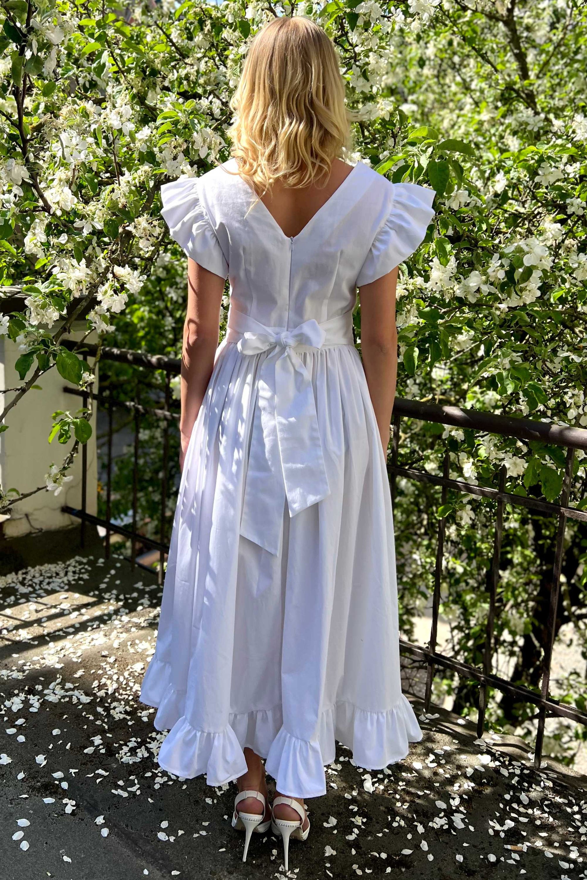romantic cotton dresses Cotton-nylon voluminous romantic dress