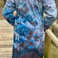 Softshell coat / parka with blue and white floral print