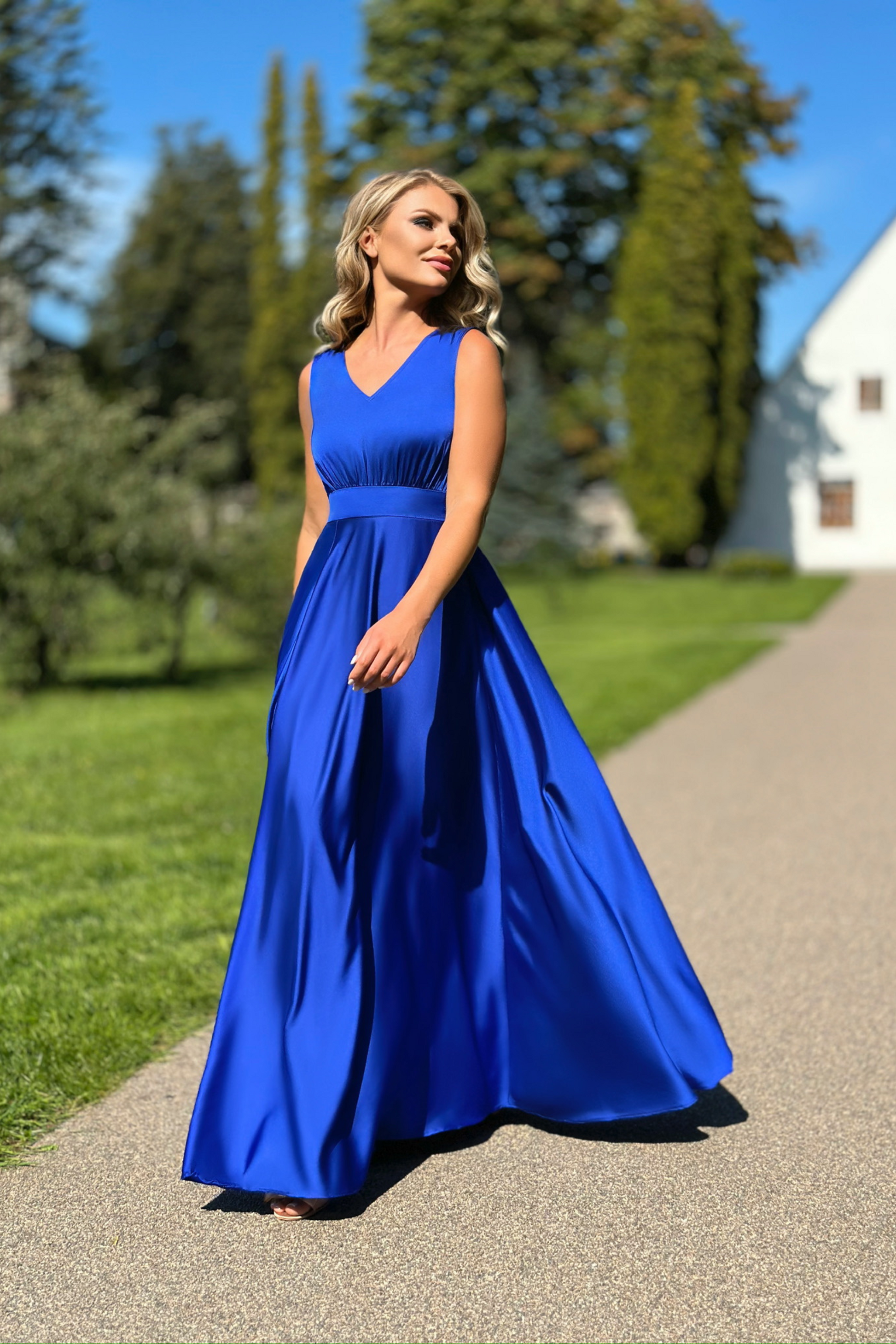 long royal blue maxi dress Guest Dress Royal Blue Maxi Dress With Sleeves Maxi Dress Royal Blue Dress For Wedding Guest