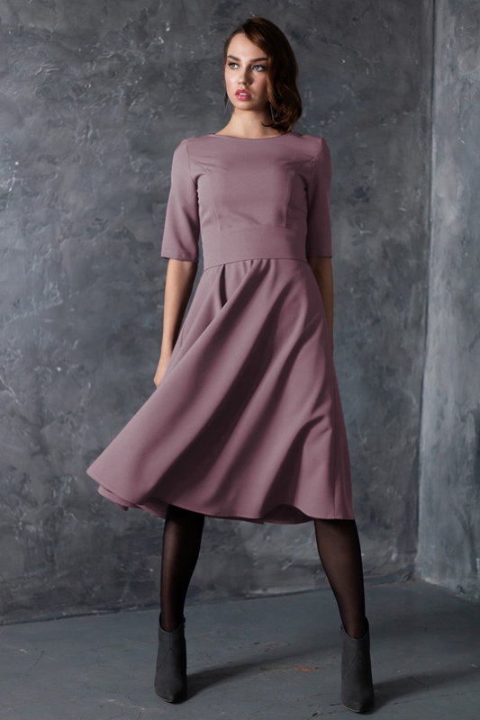 Grey purple dress with circle skirts
