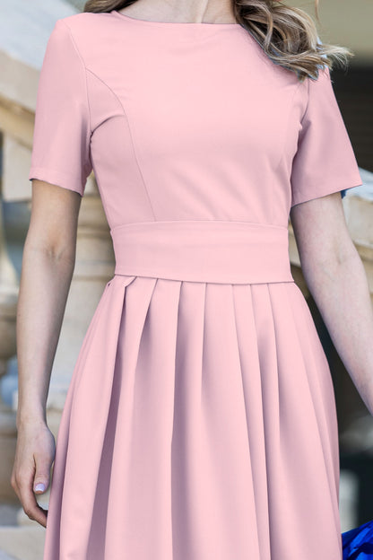 Altrosa langes Maxikleid mit Falten