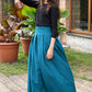 Blue green full maxi skirts with side pockets