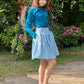 Light Blue Pleated mini skirt with pockets