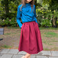Classic Burgundy Midi skirts with pockets